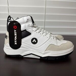 Airwalk Anchor Mid Athletic High Top Sneaker Men's 8 White Lace-Up Round Toe NEW